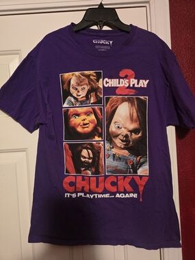 Hybrid Apparel Chucky Child's Play 2 Graphic Tee - Purple with Red Print